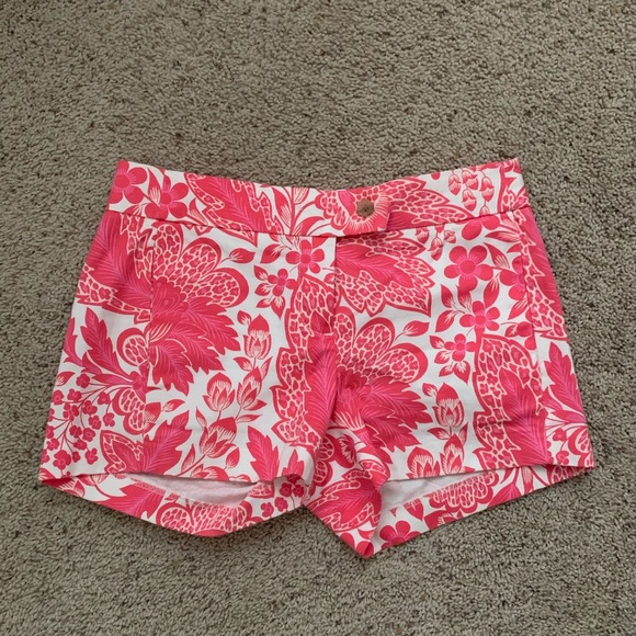 J CREW PINK FLORAL CHINO SHORT 3” INSEAM SIZE 0 - Picture 1 of 3